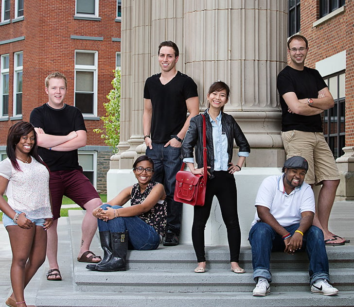 Students at Hegeman Hall