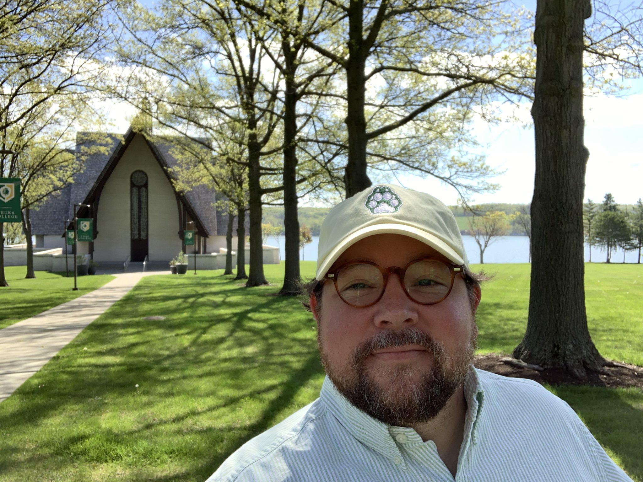 Koberstein selfie in front of the chapel
