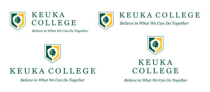 different styles of the Keuka College Logo