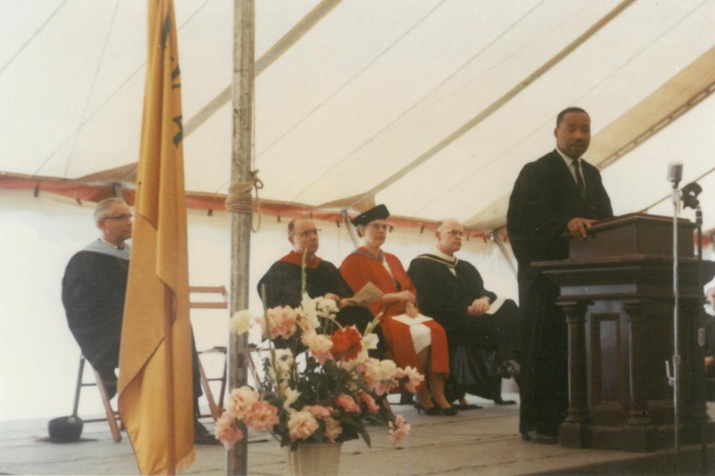 Rev. Dr. Martin Luther King, Jr. delivers the baccalaureate address at Keuka College