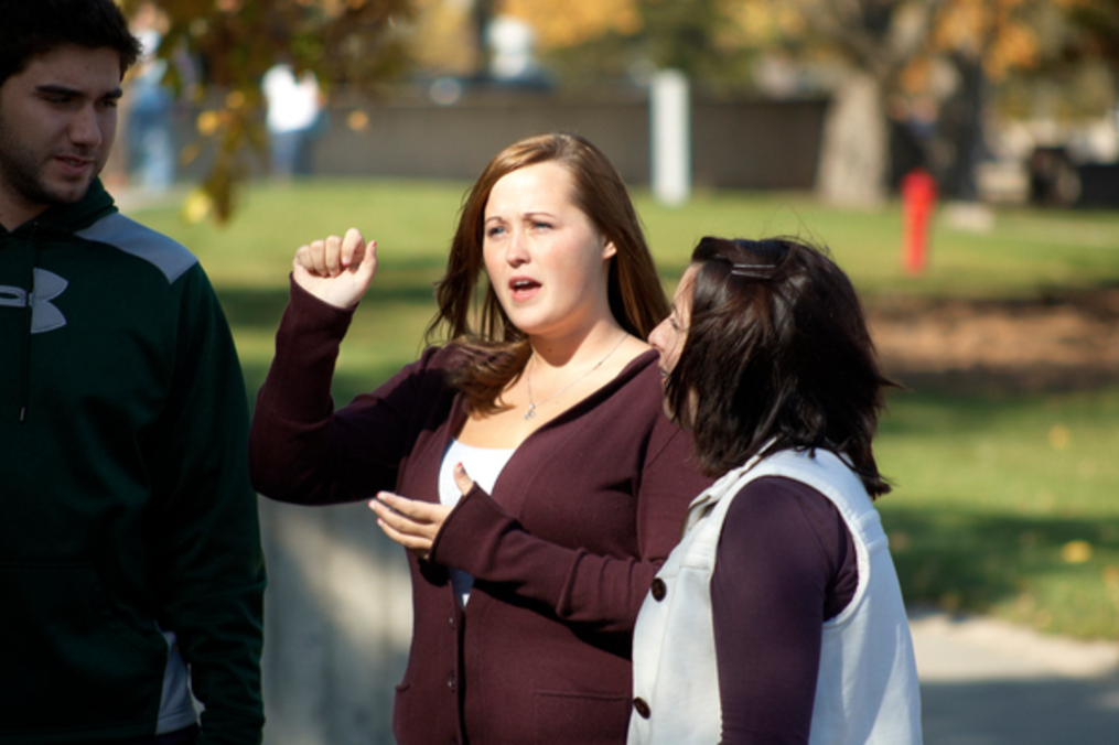 Students use ASL