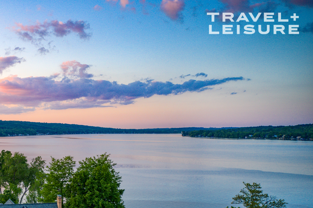 Aerial image of Keuka Lake looking toward Penn Yan 