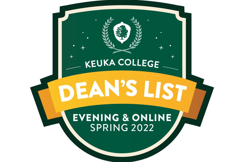 Keuka College Dean's List Evening & Online Spring 2022 Badge