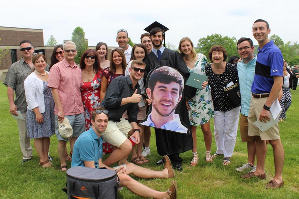 Management major Nick Cantando was part of his family's larger-than-life celebration at Keuka College's 110th Commencement.