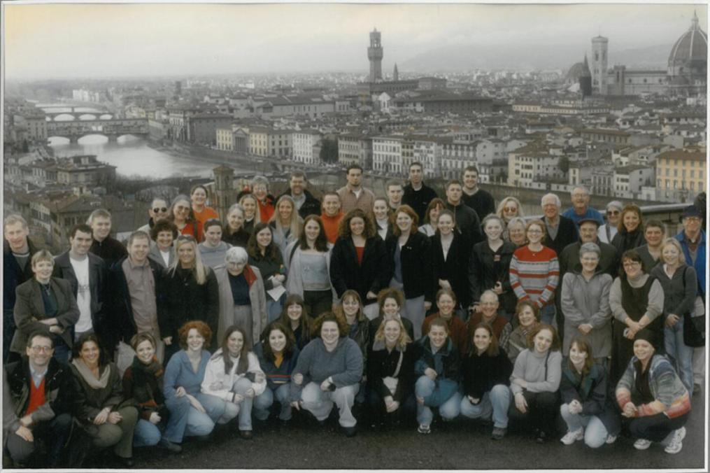 At an overlook in Florence, Italy, during the January 2001 Field Period trip. 