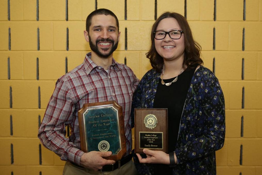 Jon Accardi (left) and Emily Bower '18. Emily was named 2018 Student Employee of the Year.