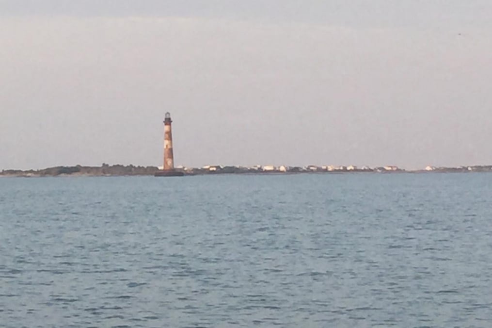 lighthouse standing tall over Morris Island, S.C.