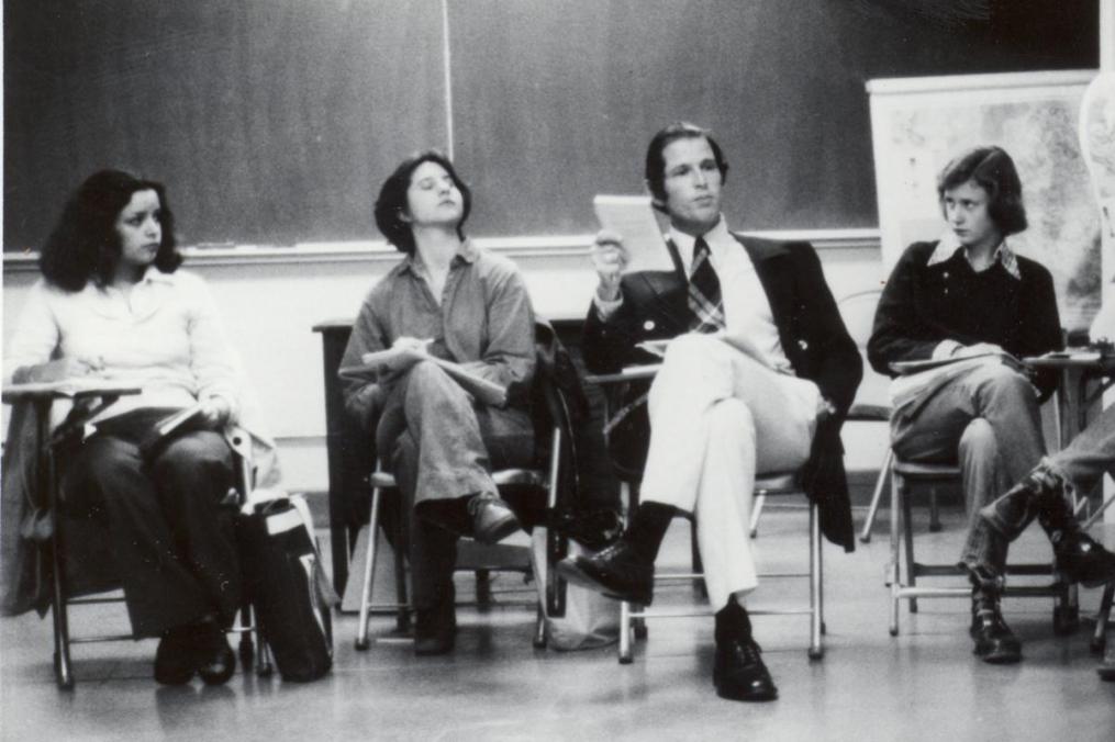 THEN ... Dr. Diamond teaching class to KC students early in his career. (circa late '70s)