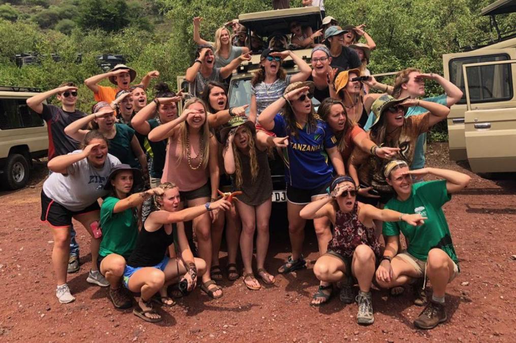 Tessa Alianell with a group of peers posing for the camera