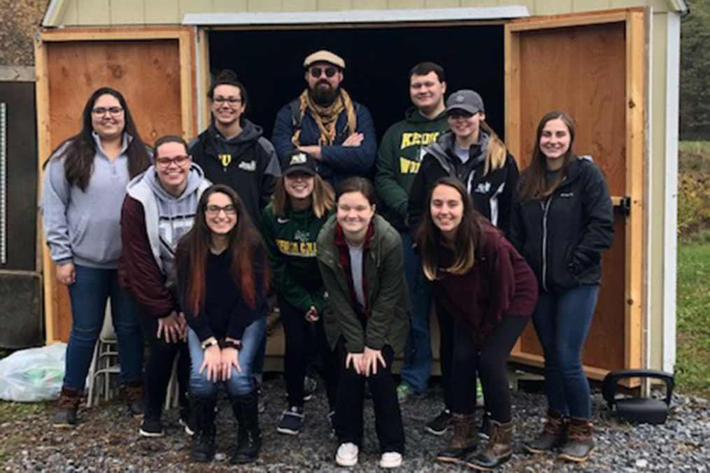 These Keuka College students, helping out at the Yates County Community Center, were among the 44 members of the College community participating in Make a Difference Day. 