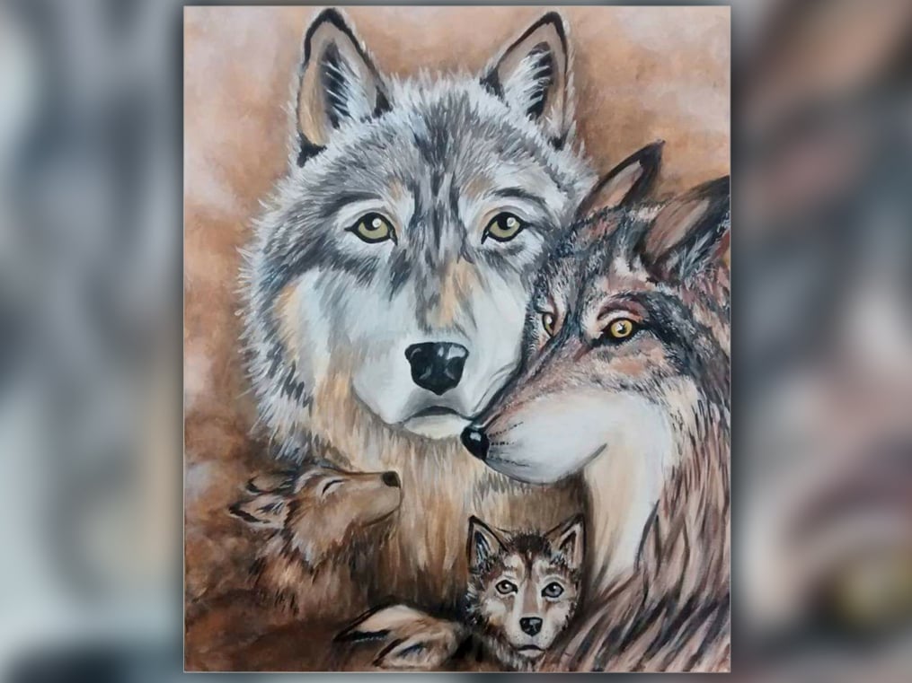 painting of a wolf